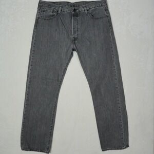 Levi's 501 Jeans Men's Actual Size 36x30 Original Fit Button Fly Gray Wash Denim